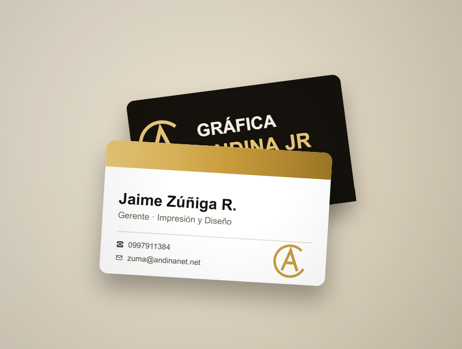 Tarjetas de presentación impresas